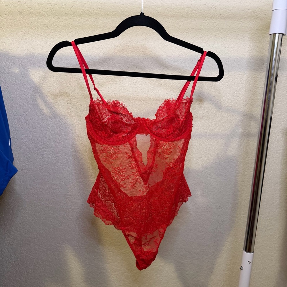 Victoria's Secret Scarlet Lace Bodysuit